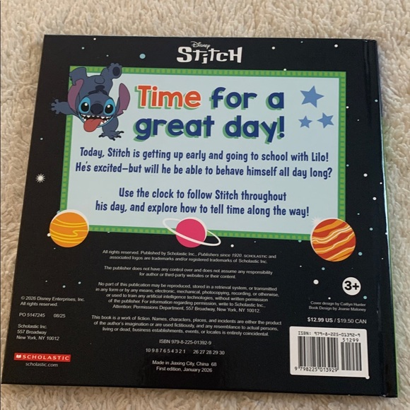 NEW Disney Stitch Books Tell Time & Sticker Book - Picture 11 of 13